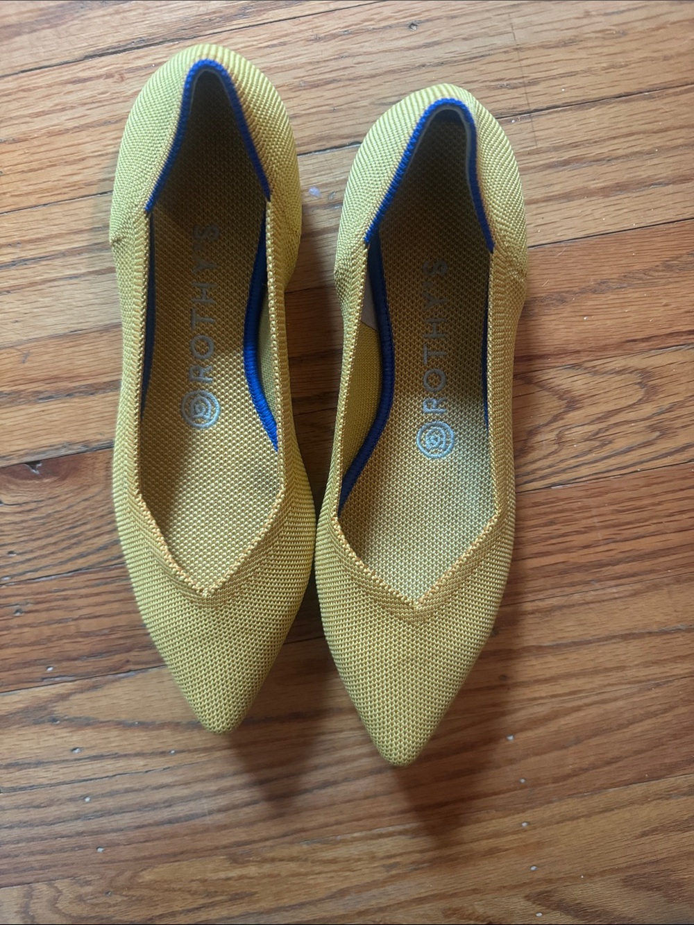 Rothy's Yellow Pointed Knit Flats